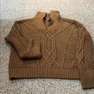 Natural Reflections Cable Knit Brown Sweater